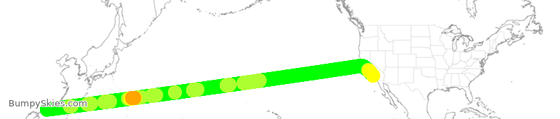 Turbulence forecast map for CPA880, HKG to LAX