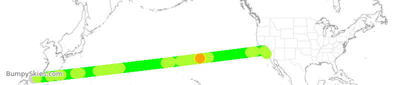 Turbulence forecast map for CPA882, HHH to LAX