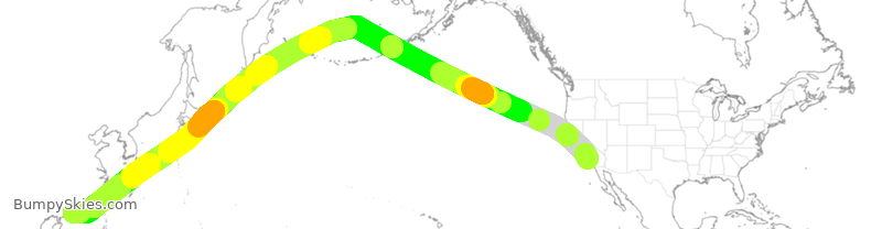 Turbulence forecast map for CPA883, LAX to HHH