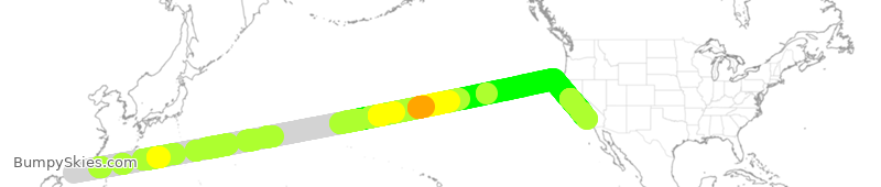 Turbulence forecast map for CPA884, HHH to LAX