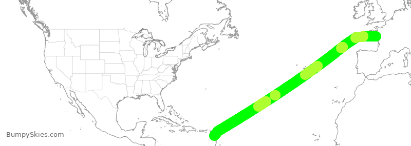 Turbulence forecast map for CRL744, FRS to FFR