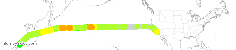 Turbulence forecast map for CSN2538, LAX to CAN