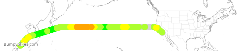 Turbulence forecast map for CSN2542, LAX to CAN