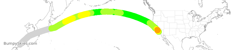 Turbulence forecast map for CSN327, CAN to LAX