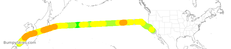 Turbulence forecast map for CSN328, LAX to GGG