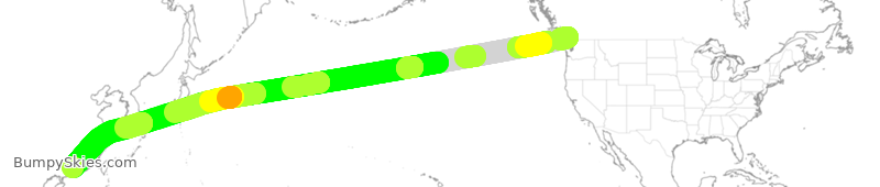 Turbulence forecast map for CSN330, YVR to CAN