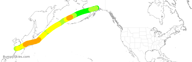 Turbulence forecast map for CSN435, PVG to ANC
