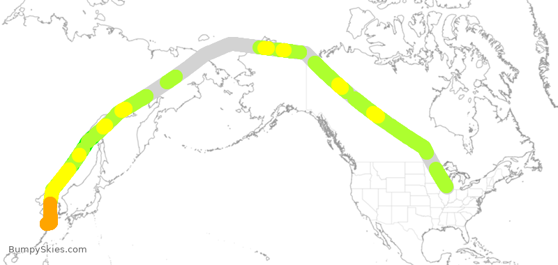 Turbulence forecast map for CSN438, ORD to SPD