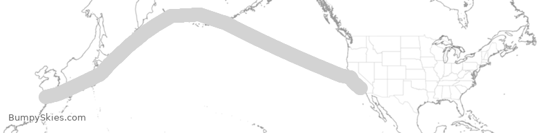 Turbulence forecast map for CSN440, LAX to SPD