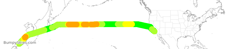 Turbulence forecast map for CSN472, LAX to CAN