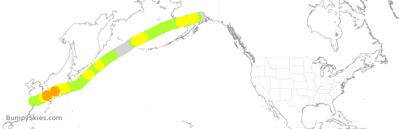 Turbulence forecast map for CSN485, SPD to ANC
