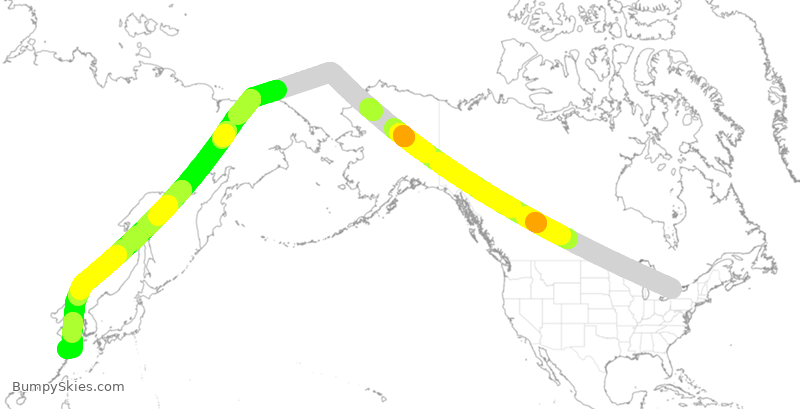 Turbulence forecast map for CSN488, YYZ to SPD