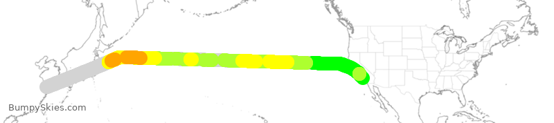 Turbulence forecast map for CSN5221, SPD to LAX