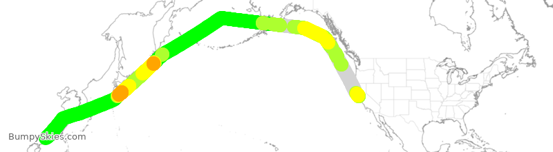 Turbulence forecast map for CSN658, SFO to CAN