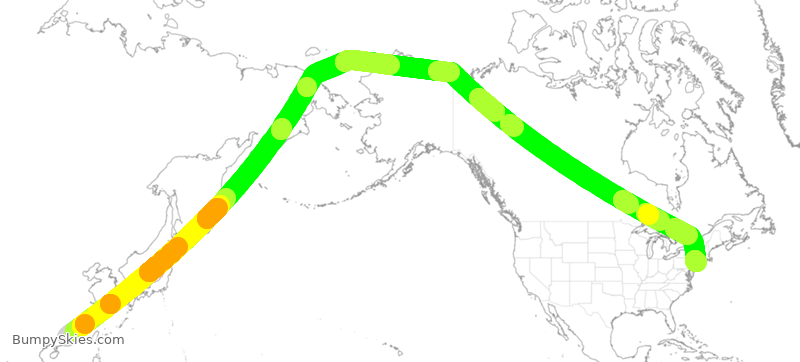 Turbulence forecast map for CSN699, CAN to JFK