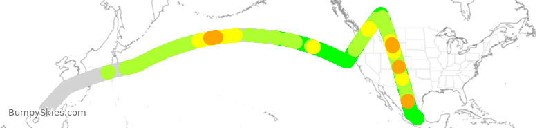 Turbulence forecast map for CSN8031, SZX to MEX
