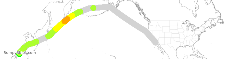Turbulence forecast map for CSN8032, TIJ to SZX
