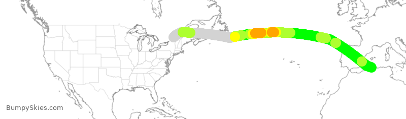 Turbulence forecast map for DAH2701, YUL to ALG