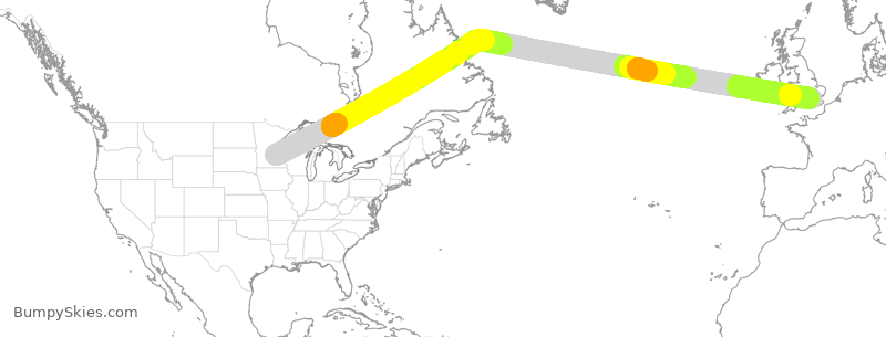 Turbulence forecast map for DAL10, MSP to GLL