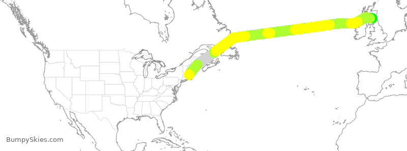 Turbulence forecast map for DAL122, BOS to GPH