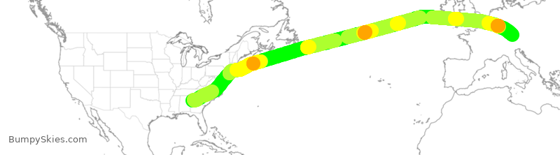 Turbulence forecast map for DAL130, ATL to DDM