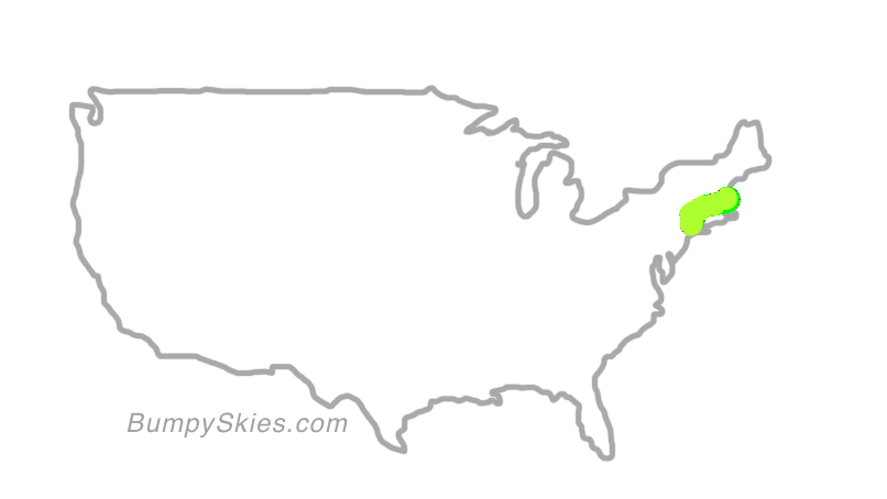 Map of continental US with illustrated flight path and turbulence forecast (described in text below)