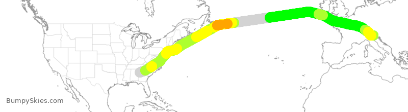 Turbulence forecast map for DAL138, ATL to VCE