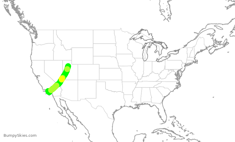 Turbulence forecast map for DAL1434, LAX to SLC