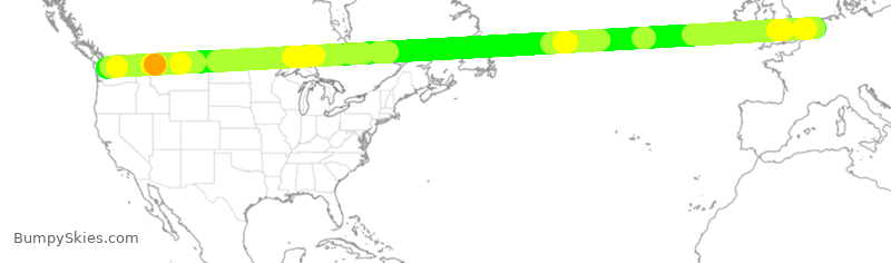 Turbulence forecast map for DAL145, HAM to SEA