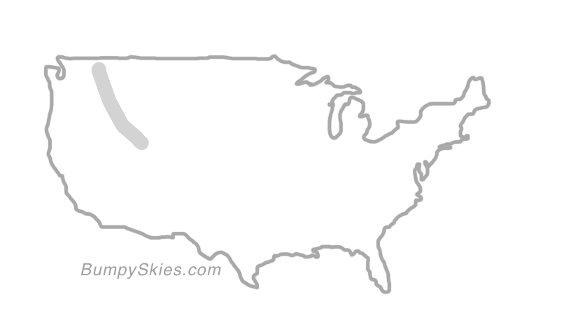 Map of continental US with illustrated flight path and turbulence forecast (described in text below)