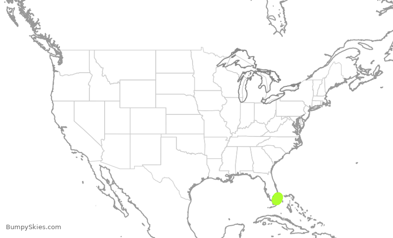 Turbulence forecast map for DAL1468, DJT to MIA