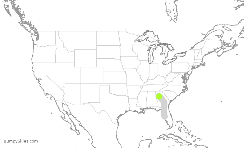 Turbulence forecast map for DAL1486, TPA to ATL