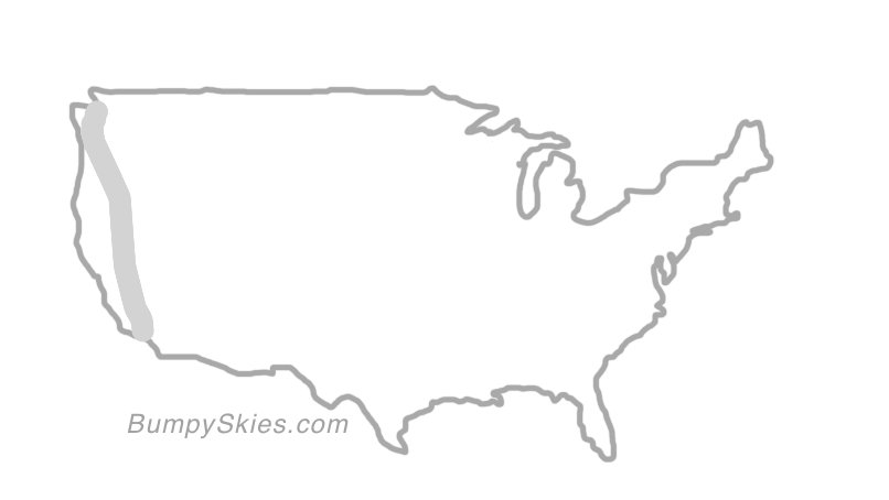 Map of continental US with illustrated flight path and turbulence forecast (described in text below)