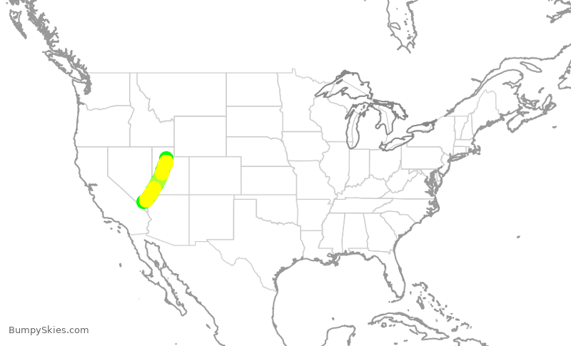 Turbulence forecast map for DAL1659, LAS to SLC