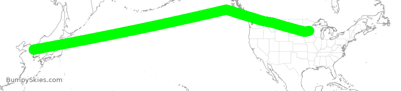 Turbulence forecast map for DAL170, KSI to MSP