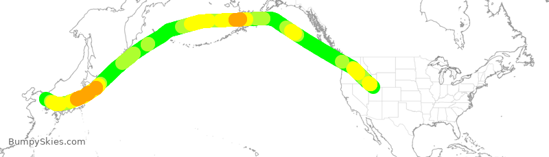 Turbulence forecast map for DAL173, SLC to ICN