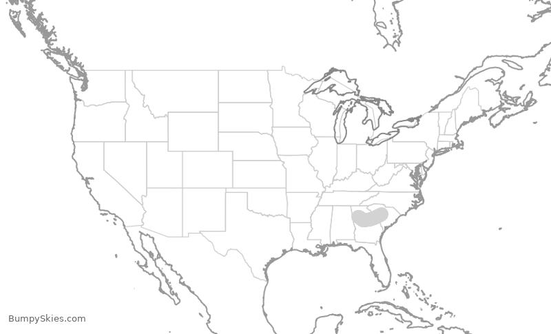 Turbulence forecast map for DAL1771, CAE to ATL