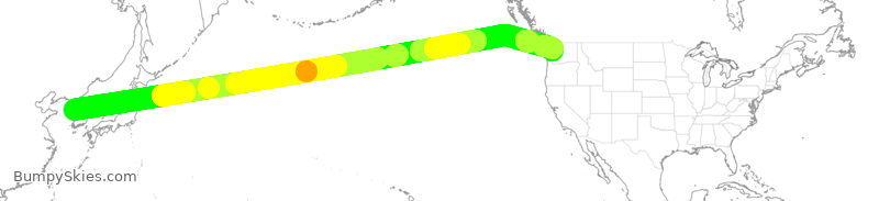 Turbulence forecast map for DAL196, ICN to SEA