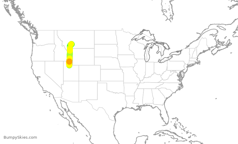 Turbulence forecast map for DAL1971, BZN to SLC