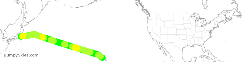 Turbulence forecast map for DAL198, HND to HNL