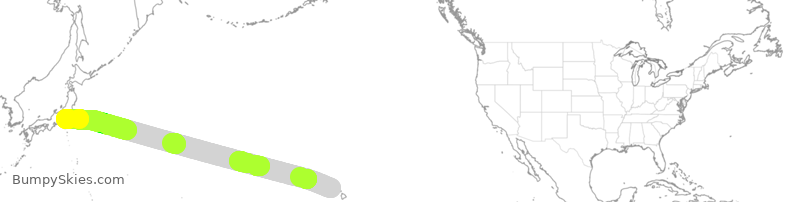 Turbulence forecast map for DAL199, HNL to HND