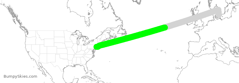Turbulence forecast map for DAL219, KCH to JFK