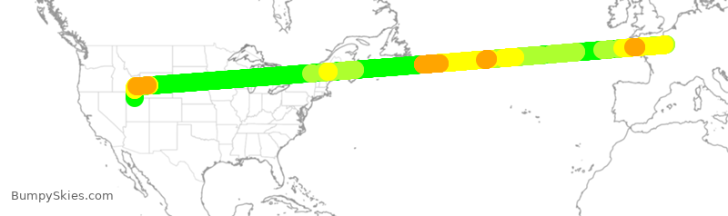 Turbulence forecast map for DAL221, FPG to SLC