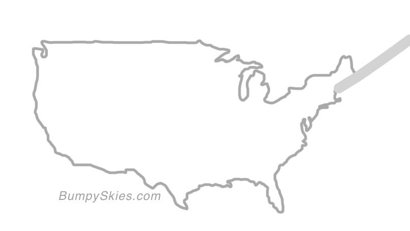 Map of continental US with illustrated flight path and turbulence forecast (described in text below)