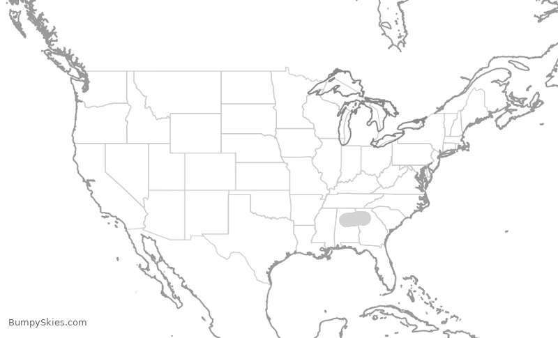 Turbulence forecast map for DAL2257, ATL to BHM