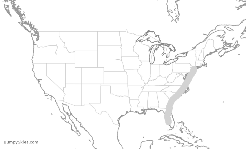 Turbulence forecast map for DAL2320, RSW to JFK