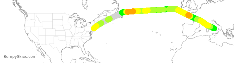 Turbulence forecast map for DAL232, JFK to NAP
