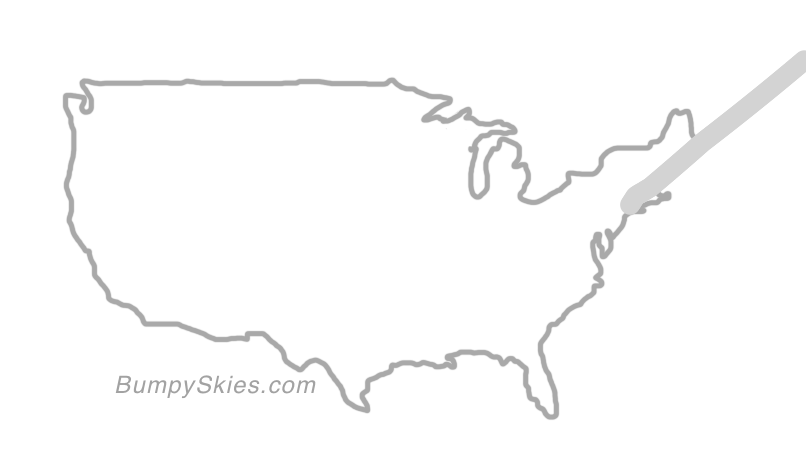Map of continental US with illustrated flight path and turbulence forecast (described in text below)