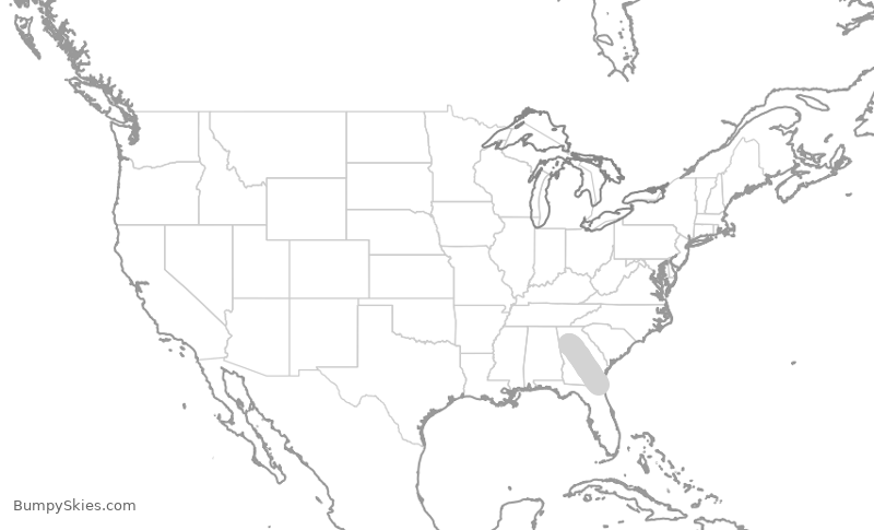 Turbulence forecast map for DAL2356, JAX to ATL