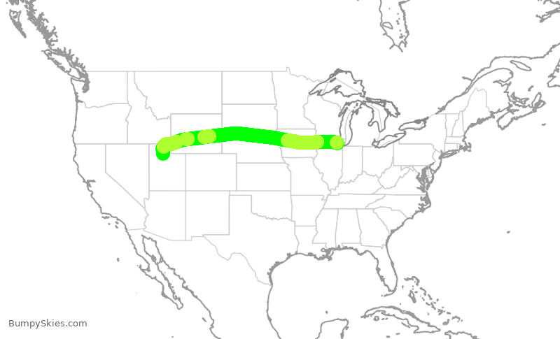 Turbulence forecast map for DAL2377, ORD to SLC